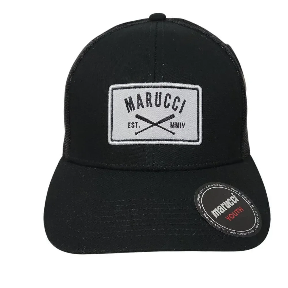 Marucci Baseball Hat Youth Snapback Adjustable Crosspatch‎ Trucker Cap Mesh Back